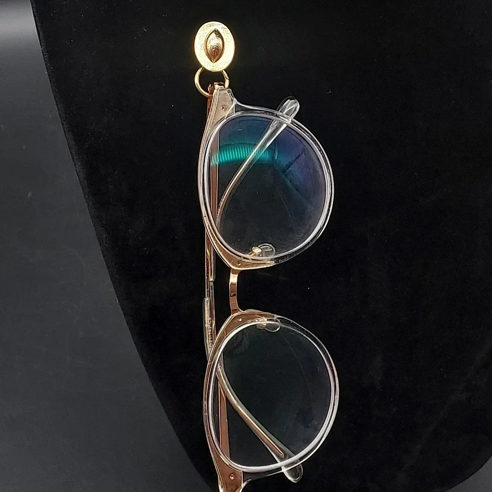 Gold‎ Tone Football Pin Hidden Loop Eye Glass Holder Badge Holder Esther Fuhrman